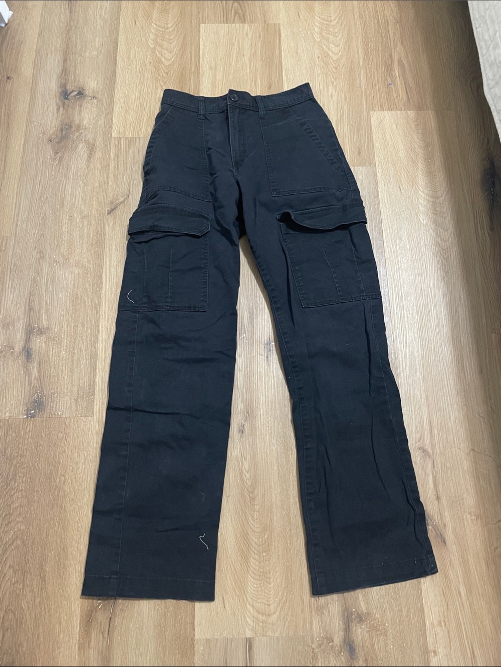 H&M Black Straight-Leg Cargo Pants